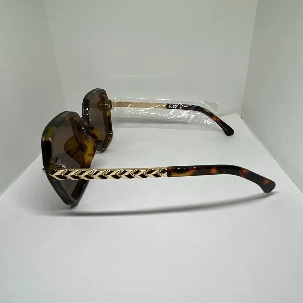 VG Tortoise Oversized Square Fashion Sunglasses UV400 – Designer Style – New